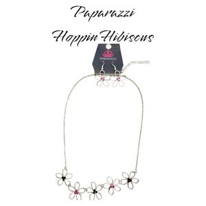 New Paparazzi Hoppin Hibiscus Necklace and drop Earrings